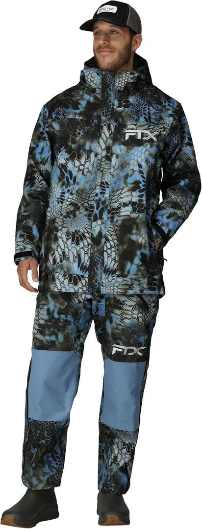 FROGG TOGGS Men's FTX Armor Premium Waterproof Rain, Fishing/Anglers Jacket (Medium, Kryptek Neptune)