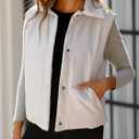 Womens Puffer Vest, Sleeveless Fall Winter Jackets, Stand Collar Lightweight Outerwear (Small)