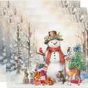 Winter Snowman Placemats Set of 4 Winter Forest Seasonal Place Mats 12 x 18 Inch Waterproof Seasonal Xmas Vinter Heat Resistant Table Mats for Snowflakes Holiday Party Home Kitchen Dining Decoration