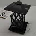 Nature's Way Outdoor Garden Dcor Hanging Wild Bird Seed Feeder, Metal Lantern Gazebo Feeder, Easy Fill, Rain Drainage, Black