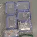 KIGI Small Food Storage Containers, Rectangle, 4-Sided Locking Airtight Lids, BPA-Free Plastic, Leak-Proof, Ideal for Lunch, Meal Prep, Snack & Portion Control, 17 oz / 2.1 Cup, 12 Piece Set