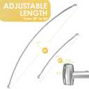 Adjustable 30-45 inches Curved Shower Curtain Rod, Premium Stainless Steel Rustproof Shower Rod for Bathroom, Need to Drill, Silver