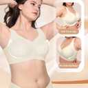Soft Intention Jelly Wireless Bra Seamless Push Up Full Coverage Supportive Everyday Sport T-Shirt Bra Regular & Plus Size (Beige) 6XL
