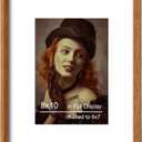 8x10 Picture Frame Natural Teak Wood with Mat for 5x7, Original Natural Solid Wood 8 by 10 Photo Frames with Tempered Glass Cover for Wall and Tabletop Display
