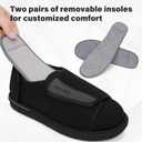 Diabetic Shoes for Men Women, Extra Wide Slippers for Swollen Feet, Wide Toe Box Adjustable Walking Shoes for Elderly, Comfort Home Hospital Slip on Slippers for Indoor Outdoor, Foot pain Relief