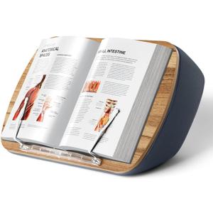ERGONOV Lap Beanbag Book Stand for Hands Free Reading Comfortable Reading Pillow Stand Minimize Neck Strain Perfect Idea for Book Lovers in Dorm Room or Anywhere Else with Bookseat(16.9 x 10.8 inches, Gray)