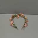 KorViSHOW Women's Pink Flower Headband - Girl Flower Headpiece Romantic Bohemian Lace Foam Headband for Wedding Decoration Party Birthday Dance Headwear Maternity Shoot Props