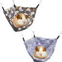 Pack of 2 Hanging Corner Hammock with Hooks for Rats, Squirrels, Sugar Gliders, Guinea Pigs, Hamsters, Hedgehogs, Ferrets and Other Small Animals. Perfect for Pet Critter Cages.
