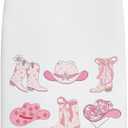 Pink Western Kitchen Towels, Coquette Preppy Pink Disco Cowgirl Hand Towels for Bathroom Decor, Trendy Cowboy Dish Tea Towels for Kitchen, Preppy Girly Bathroom Decor, 16x24 Inch