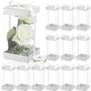 Zhanmai 12 Pack Clear Gifts Boxes 8 x 4 x 4 Transparent Gifts Box with Glitter Base Lid Clear Plastic Gift Packaging Boxes for Wedding Birthday Valentine's Day Mother's Day Father's Day(White)