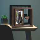 2 x Pet Memorial Picture Frame with NFC  9x8 Wooden Frame for 2 Photos  Customizable Tribute Page for Your Beloved Pet with Uploads & Music