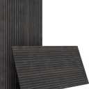 4-Piece Wood Slat Wall Panel for Interior Wall Decor Noise Cancelling 47.2" x 23.6" Peel and Stick Acoustic Decorative 3D Sound Absorbing Wall Paneling, Black Grey, 4pcs - 47.2" x 23.6"