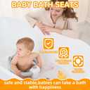 Baby Bath Seat for Babies 6 Months & up, Non-Slip Toddler Bath Seats for Babies Sitting Up, Safe Infant & Newborn Bathtub Chair with 4 Suction Cups & Soft Cushion for Shower,Gray