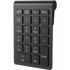 cimetech BT Number Pad, Wireless Numeric Keypad Numpad, 22 Keys Portable Mini Financial Accounting Keyboard for Laptop Notebook, Desktop, Surface Pro, PC