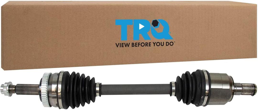 TRQ Front Left CV Axle Shaft Assembly Driver Side Neoprene Boots Compatible with 2011-2015 Hyundai Sonata 2011-2016 Kia Optima Hybrid