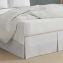 Bed Makers Never Lift Your Mattress Wrap Around Bed Skirt, Classic Style, Low Maintenance Wrinkle Resistant Fabric, Traditional 14 Inch Drop Length, King, White