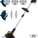 Cordless Weed Wacker Compatible with Makita 18V Battery, Electric Weed Cordless Eater, Stringless Brush Cutter, Lightweight Grass Trimmer with 2 Types of Blades for Yard Garden (Tool Only) (Black)