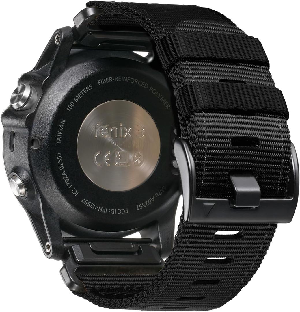 26mm Nylon Watch Band Compatible for Garmin Fenix 7X/ Fenix 6X/ Fenix 5X/ Tactix Delta, Camouflage Quickfit Bands for Garmin Fenix 3/3 HR, Fenix 5X Plus/6X Pro/Descent MK1/Enduro