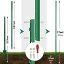 Thealyn 7ft Fence Posts, Pack of 10 - Sturdy Metal U-Posts & Step-in Stakes, No Digging Poles for Garden Wire Fencing and Yard Signs (Requires Assembly)