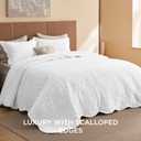 Bedsure Quilts Queen Size - Ultra Soft Pre-Washed Cloud-Like Bedding, All-Season Lightweight Comforter for Country Bedroom, Leaf Design Coverlet in Pure White, 90 x 96 Inches | Stitch-Free Quilting, Ultra Soft, Lightweight, Machine Washable, Pet-Friendly