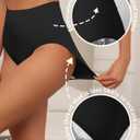 High Waisted Underwear for Women Tummy Control Panties Seamless Breathable Full Coverage Women's Briefs Multipack (Black, L)