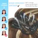 SARO-UP Human Hair Toppers for Women Real Human Hair pieces for Women with Thinning Hair pieces 7 * 10cm Hand-Tied Swiss Base Topper No Bangs 30g Hairpieces 10Inch (4T427# (Medium Brown to Medium Brown and Honey Blonde Mix)