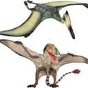 Gemini&Genius Pterosau Dinosaur Toys for Kids, Pterosaur Toy Figure, Flying Dinosaur Toys, Pterodactyl Toys, Pteranodon Figure Toys, Gifts or Cake Toppers for Kids2Pcs (Quetzalcoatlus-pterosaur With Dentate)