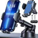 2026 Best Car Phone Holder Ultimate 5-in-1 & Upgraded 100+LBS Strongest Suction True Military-Grade & Safety Cert360 Windshield Dashboard Vent Mount for iPhone Android & Truck, Blue