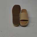 Coutgo Womens Platform Sandals Raffia Espadrilles Slip on Open Toe Cute Boho Summer Beach Slide Sandals, Size 8.5