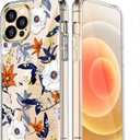 luolnh Compatible with iPhone 12 Pro Max Case for Girly Women,Shockproof Floral Pattern Hard Back Cover Phone Case for iPhone 12 Pro Max 6.7 inch 2020 -White Flower