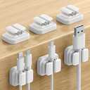 6 Pack Cord Organizer Spring Clip Holder - Lamicall 3-in-1 Small Clips for Desk Cable Management, Adhesive Adjustable Cable Clips Holder for Charger Wire, USB Cord, Office, Car, Desk Accessories