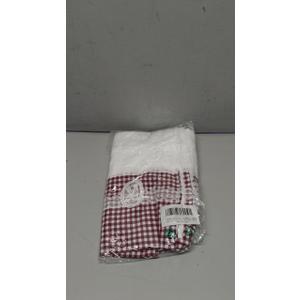 ARTMAGIC Red Plaid Kitchen Curtain Valance and Tiers Set Farmhouse Lace Sheer Curtains Set Short Window Rod Pocket for Kitchen Bedroom Bathroom Living Room(Red,3pcs,54"x18"+27"x24"x2)