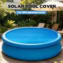 15ft Round Pool Solar Cover for Inground & Above Ground Pools Solar Pool Heater with Bubbles with Bubbles Dustproof Cover Solar Pool Hot Tub Floating Thermal Blanket Insulates Pool Water, Blue