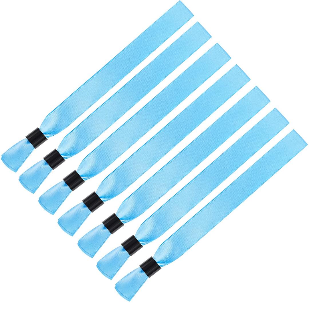 Cloth Event Wristbands Without Logo Light Blue 92PCS