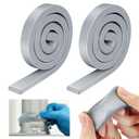 2 Pack Moldable Silicone Putty, Non Hardening Multi Purpose Duct Seal Compound for Metal, Glass, Wood, Ceramic, Crafts, Heat Resistant and Waterproof, 1.5 ft x 0.32 in (Grey)