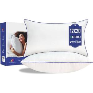 12x20 Pillow Insert Set of 2–Lumbar Pillow Inserts,Soft Rectangular Cushion Inserts, Hypoallergenic Virgin Microfiber Filling, Machine Washable