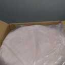 Mxfurhawa Faux Fur Storage Ottoman Round Furry Vanity Stool Marble Grain Tray Coffee Table Compact Footrest Stool with 4 Metal Legs Soft Makeup Seat Foot Stools for Living Room Bedroom Entryway Pink