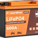 Lithium Motorcycle Battery, PowerUrus 600A Lithium LiFePO4 Motorcycle Battery, 12V 7Ah Powersports battery, ATV, UTV, Jet Ski, Quad, PWC, 4 Wheeler, Lawn Mower, Tractor, Generator Batteries