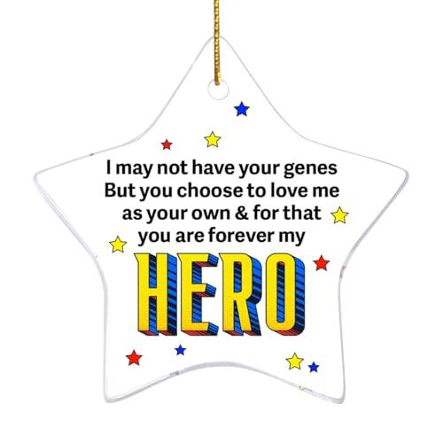 Step Dad Gift Christmas Ornament, You are Forever My Hero, Ornament Gift for Bonus Dad Stepfather Father's Day Birthday Gift, Best Bonus Dad Ever Gift