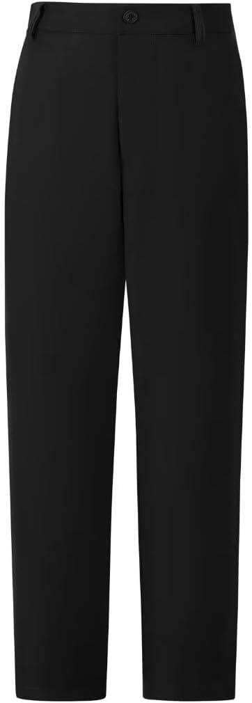 Boys Dress Pants for Kids Flat Front School Uniform Slacks Pants with Adjustable Waist (Size 3, Black)