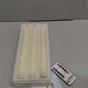 Flameless Taper Candles with Remote Control and Timer, Battery Operated LED Candlesticks with Flickering 3D Flame, 9.6×0.8 Inches Plastic Fake Candles for Christmas, Wedding and Home Decor (Ivory, 3)