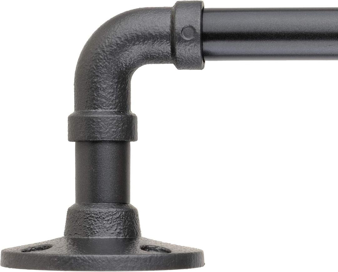 Decopolitan 5/8" Pipe Wrap Around Curtain Rod Set, 28 to 48 Inches, Vintage Bronze