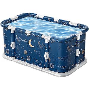 Simcat 45" Large Portable Foldable Bathtub Adult, Separate Family-Friendly SPA Therapy Tub Soaking, Hot SPA & Ice Bath Tub(45.3x21.6x16.7)
