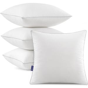 MIULEE 16x16 Pillow Inserts (Set of 4) -Decorative Throw Pillow with 100% Cotton Cover Square for Sofa Couch
