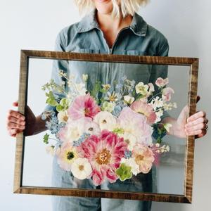 16x20 Floating Frame Double Real Glass Real Teak Wood Floating Picture Frame Gold 18x24 Pressed Flowers Floating Shadow box Frame 16x20