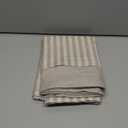 jinchan Linen Valance Curtain Striped Valance for Windows 18 Inch Blackout Kitchen Curtain Farmhouse Double Layer for Living Room Ticking Rod Pocket 1 Panel Taupe Grey on Linen