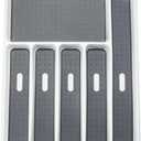 Large Silverware Tray - White, Kitchen Cutlery Tray Drawer Organizers 6-Compartments| Kitchen Drawer Organizer | Soft-Grip Lining and Non-Slip Rubber Feet | BPA-Free