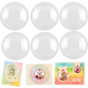 BAOFALI 20Pcs Large 3D Circle Dimensional Shaker Domes 3-1/2" Diameter for Shaker Cards,Plastic Clear Puffy Shaker Covers Shaker Window Blister for Paper Crafting Card Making Arts Projects Crafts