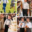 Kids Suspender and Elastic Bow Tie Sets for Boys and Girls Age 1-16 Years (Black)