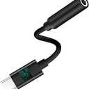 VIMVIP USB C to 3.5mm Headphone Jack Adapter, Type C to 3.5mm Audio Adapter Aux Microphone Connector (Black)